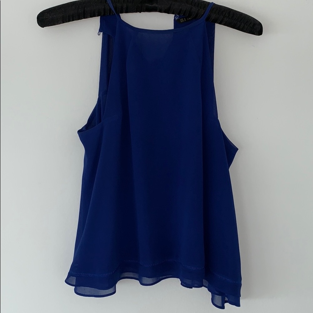 Camisole blouse with lace stitched trim